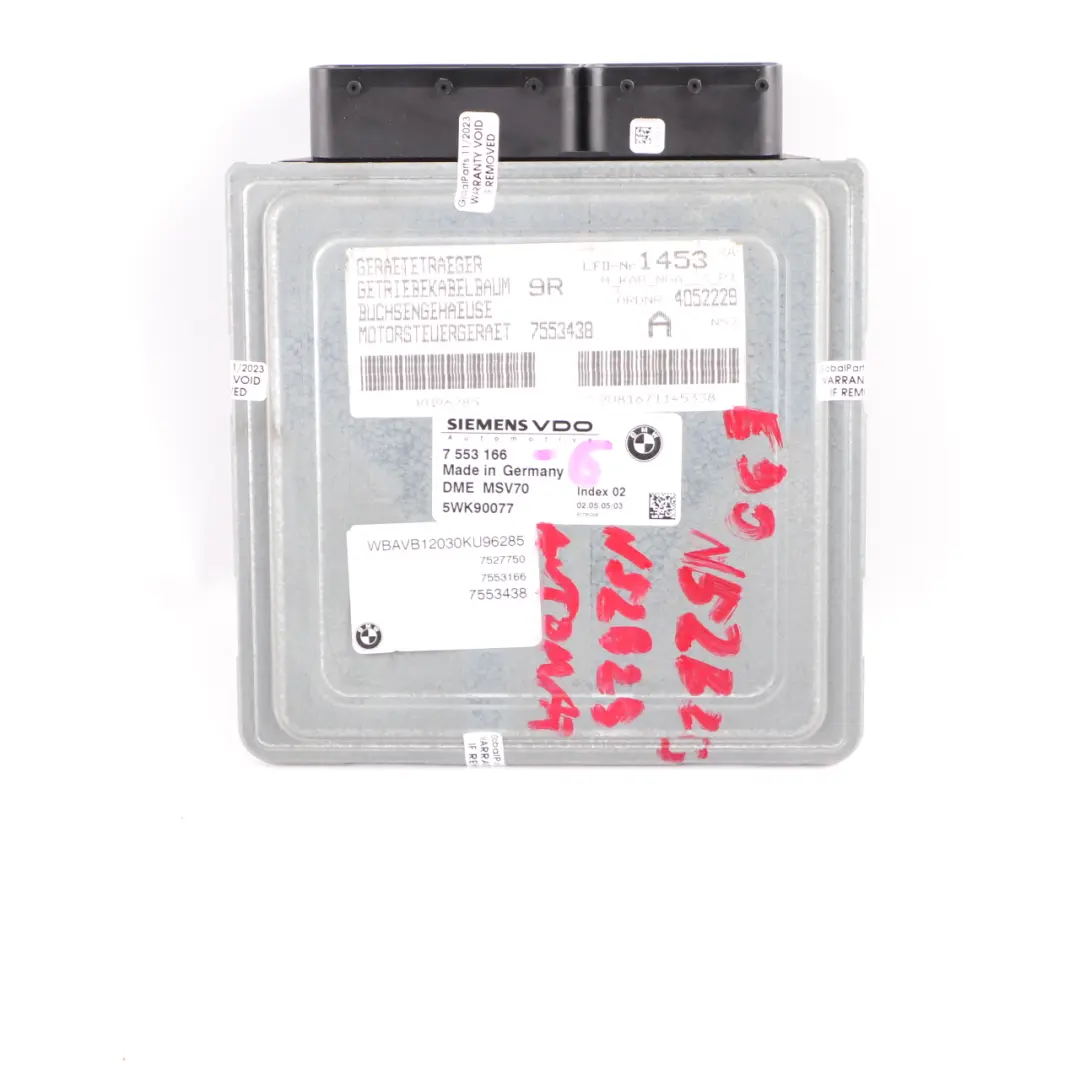 BMW E60 E90 E91 N52 325i 525i Engine ECU Kit DME CAS2 Key Automatic - SKU 7553166-6 - Part number 7553166