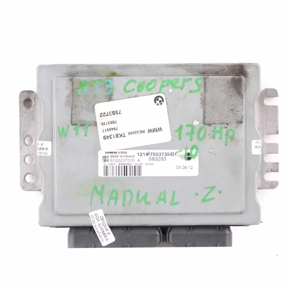 Motorsteuergerät Modul ECU DME Handbuch für MINI S R52 R53 W11 mit Teilenummer 7553735 MINI S R52 R53 W11 Motorsteuergerät Modul ECU DME Handbuch - SKU 7553735-10 - Teilenummer 7553735