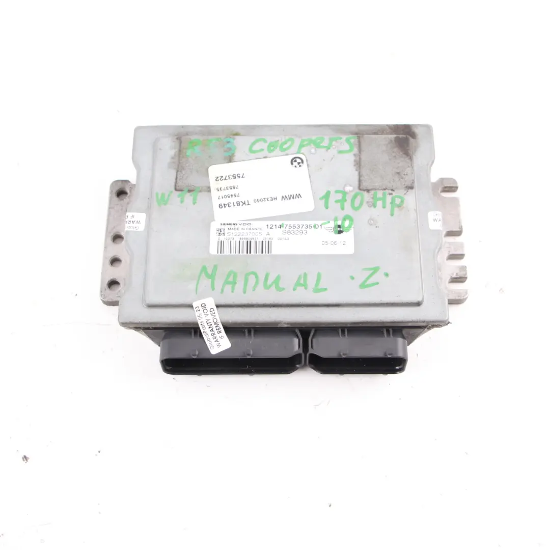 MINI S R52 R53 W11 Engine Control Unit Module ECU DME Manual - SKU 7553735-10 - Part number 7553735