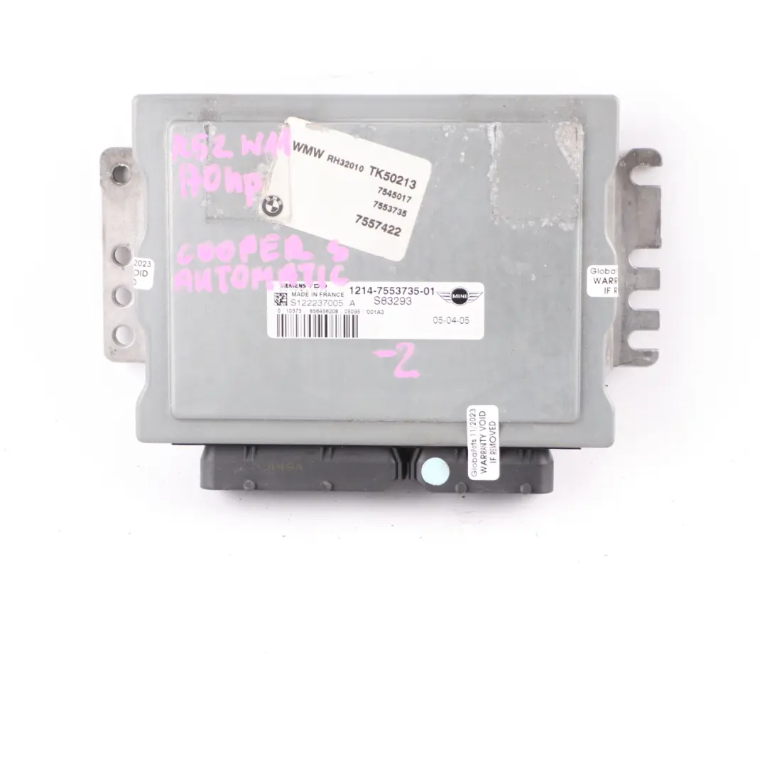 170HP Engine ECU Kit DME + EWS + Key Automatic to Mini Cooper S R53 W11 with Part number 7553735 Mini Cooper S R53 W11 170HP Engine ECU Kit DME + EWS + Key Automatic - SKU 7553735-2 - Part number 7553735