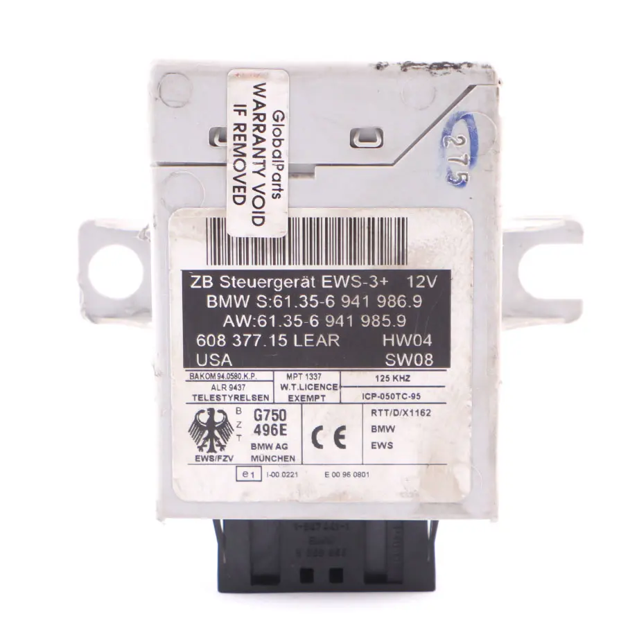 Mini Cooper S R53 W11 170HP Engine ECU Kit DME + Key + EWS Manual - SKU 7553735-3 - Part number 7553735