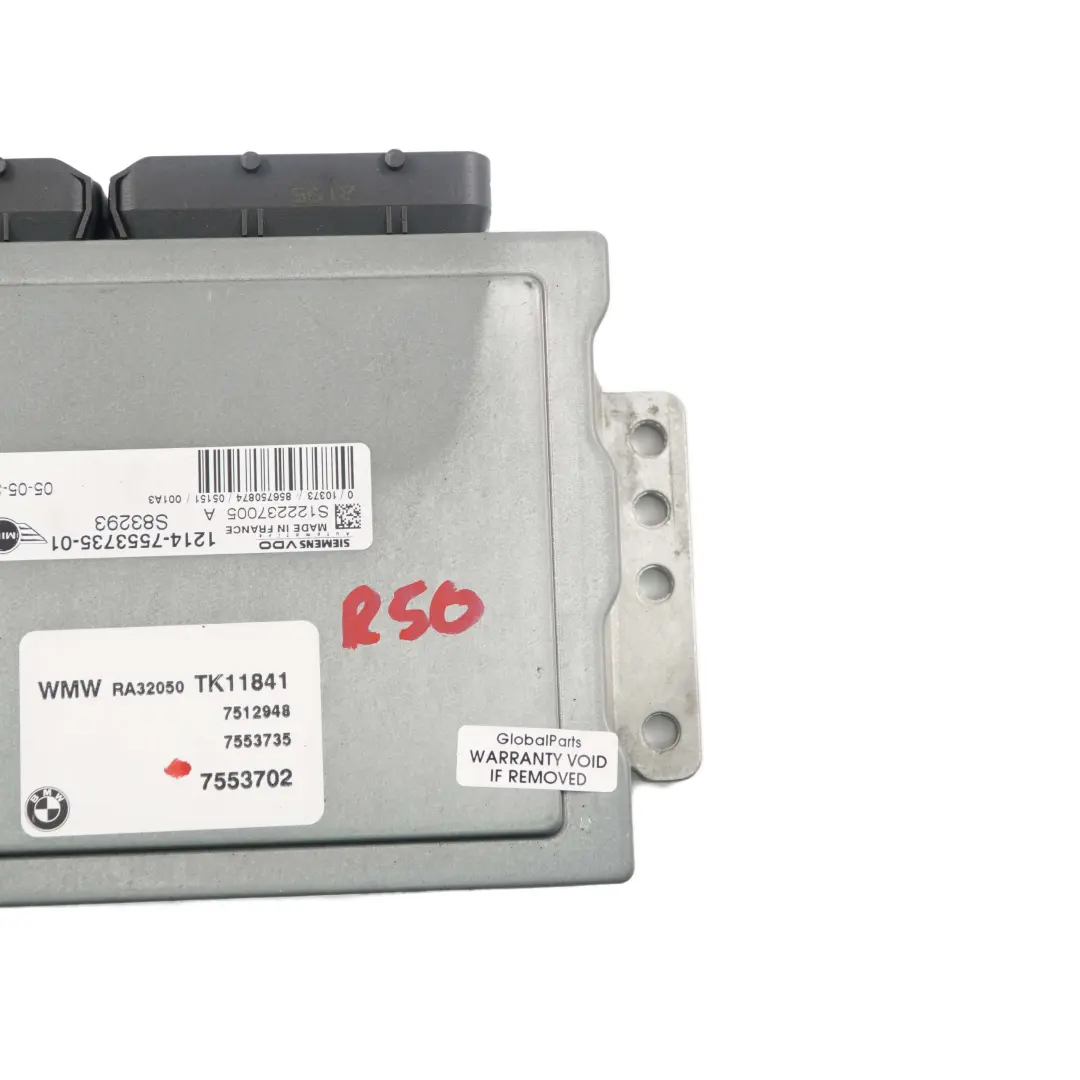 MINI One R50 R52 W10 90HP Modulo Unità Controllo Motore ECU DME Manuale - SKU 7553735-6 - Numero di parte 7553735