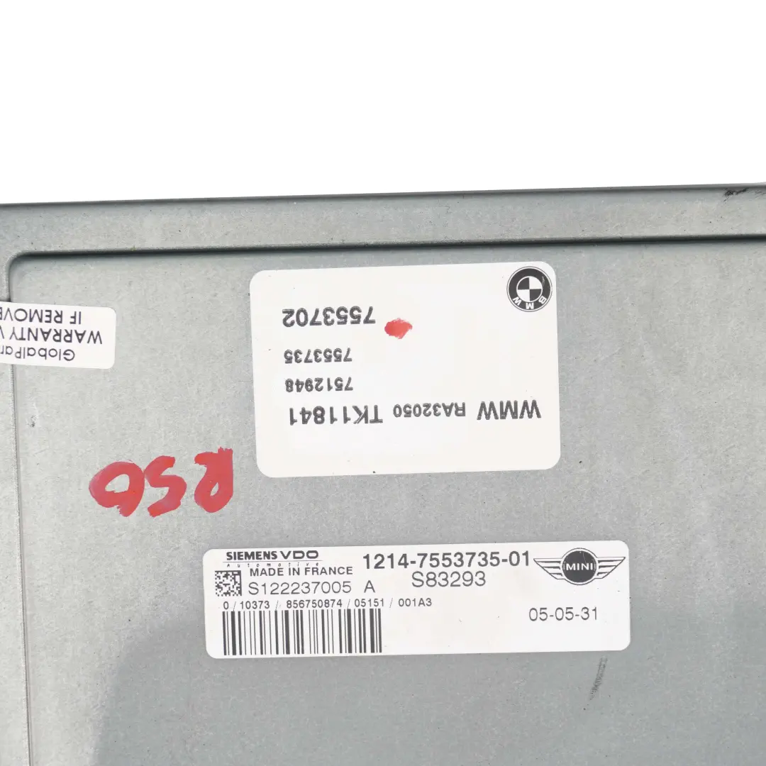 90HP Engine Control Unit Module ECU DME Manual to MINI One R50 R52 W10 with Part number 7553735 MINI One R50 R52 W10 90HP Engine Control Unit Module ECU DME Manual - SKU 7553735-6 - Part number 7553735