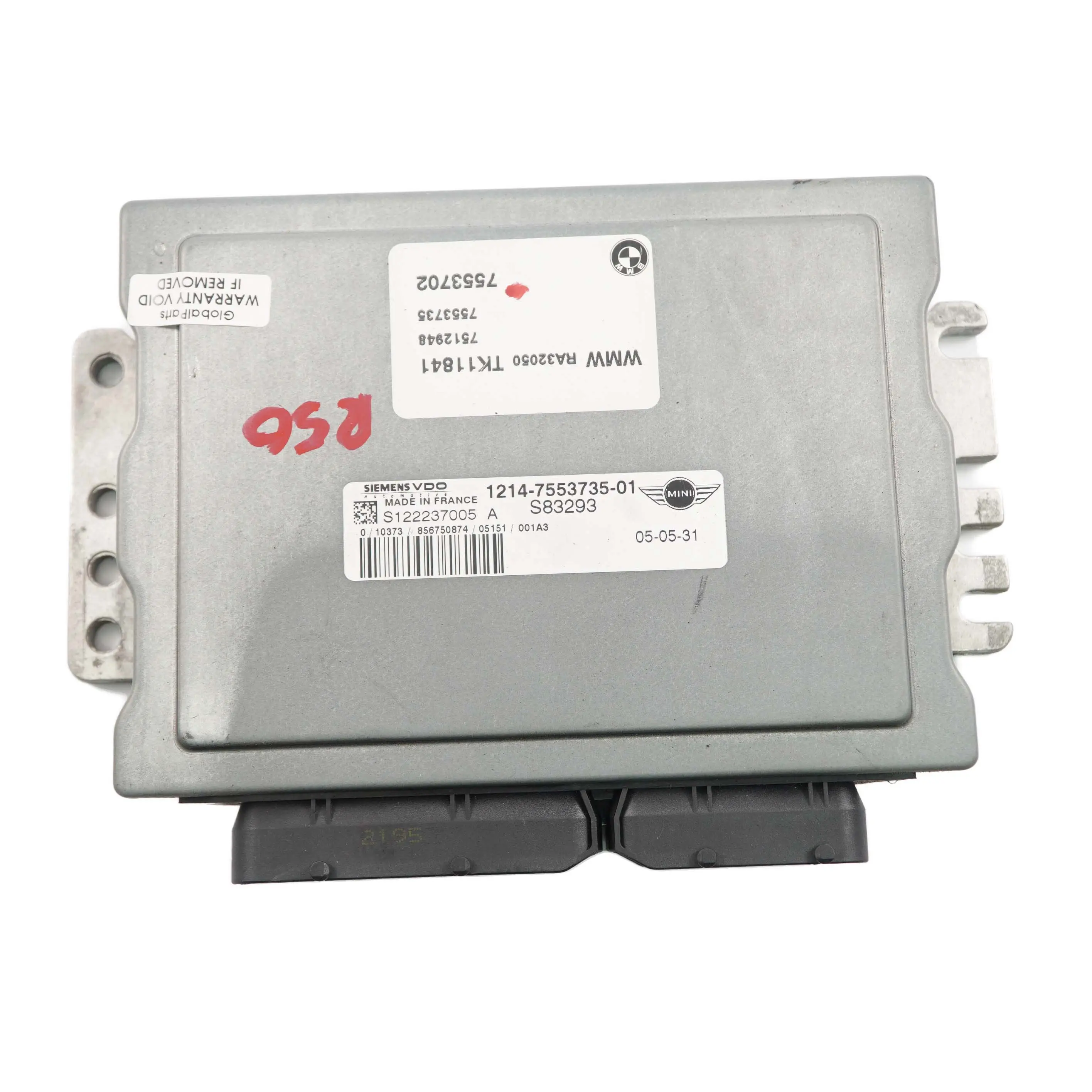 MINI One R50 R52 W10 90HP Module l'unité contrôle moteur ECU DME 7553735 Manual
