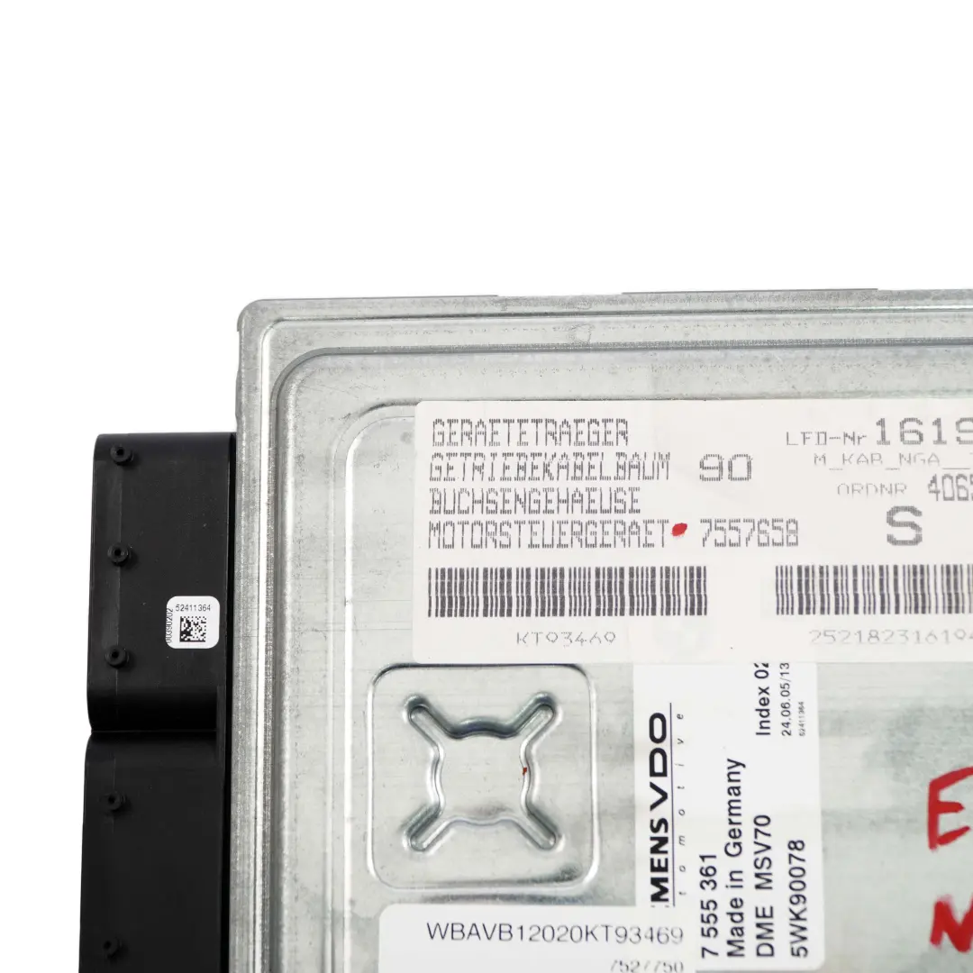 BMW E60 E90 E91 N52 325i 525i 218HP ECU DME Engine Control Unit Manual - SKU 7555361 - Part number 7555361