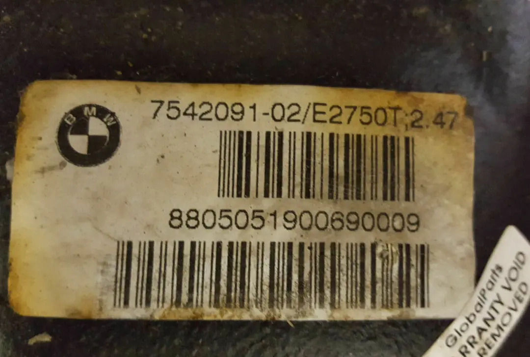 Differential Diff 2,47 ratio 4 BOLTS RECONDITIONED BMW E87 118d Rear - SKU 7556794-1 - Part number 7556794