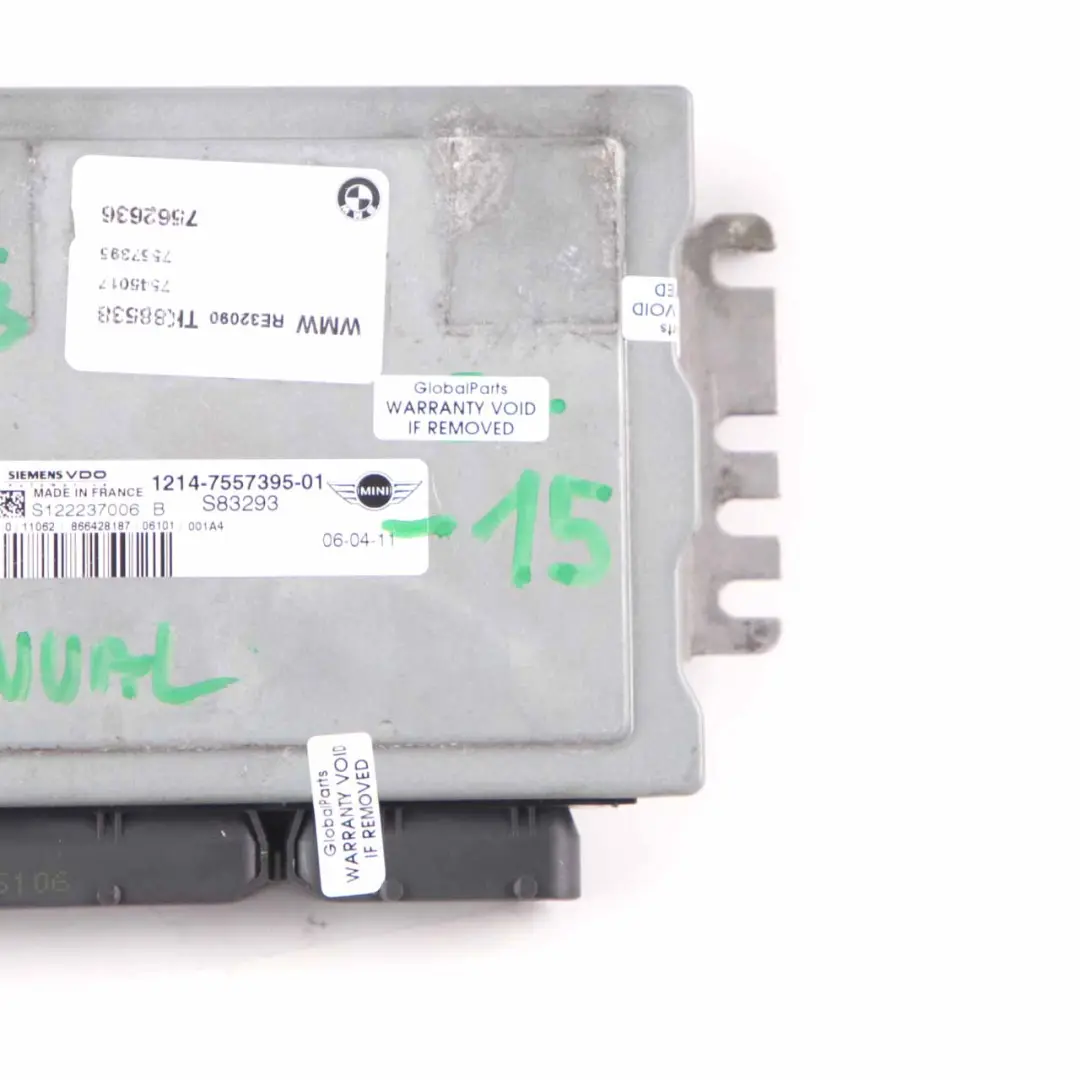170HP Engine Control Unit ECU DME Manual Gearbox to MINI S R52 R53 W11 with Part number 7557395 MINI S R52 R53 W11 170HP Engine Control Unit ECU DME Manual Gearbox - SKU 7557395-15 - Part number 7557395