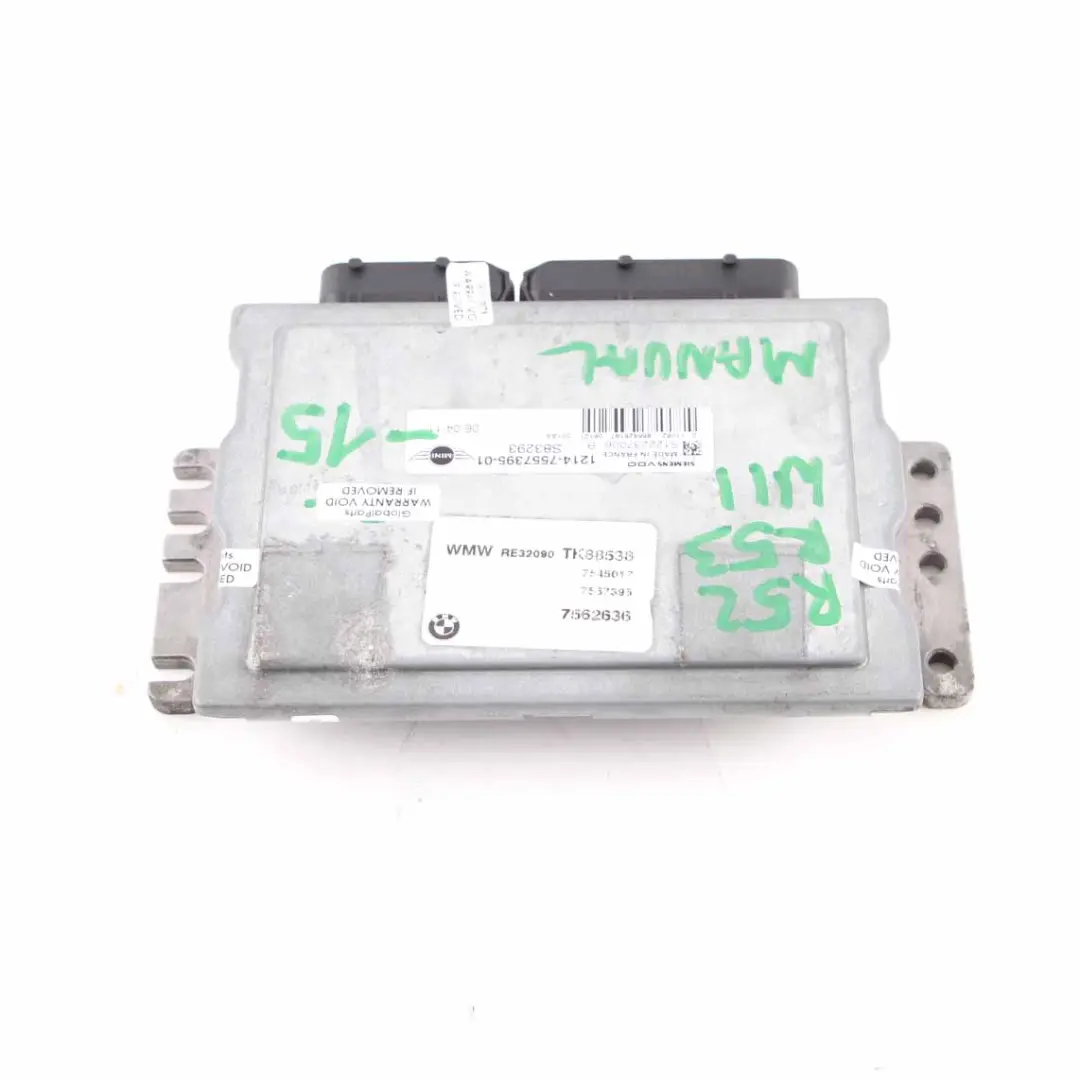 170CV Unidad De Control Del Motor ECU DME Manual para MINI S R52 R53 W11 con número de pieza 7557395 MINI S R52 R53 W11 170CV Unidad De Control Del Motor ECU DME Manual - SKU 7557395-15 - Número de pieza 7557395