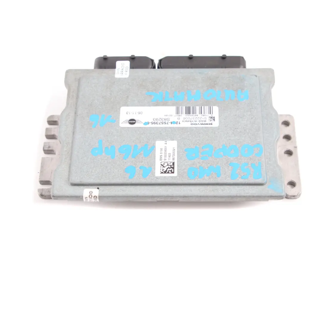 MINI Cooper R50 R52 W10 1.6 Petrol Engine Control Unit ECU DME Automatic - SKU 7557395-16 - Part number 7557395