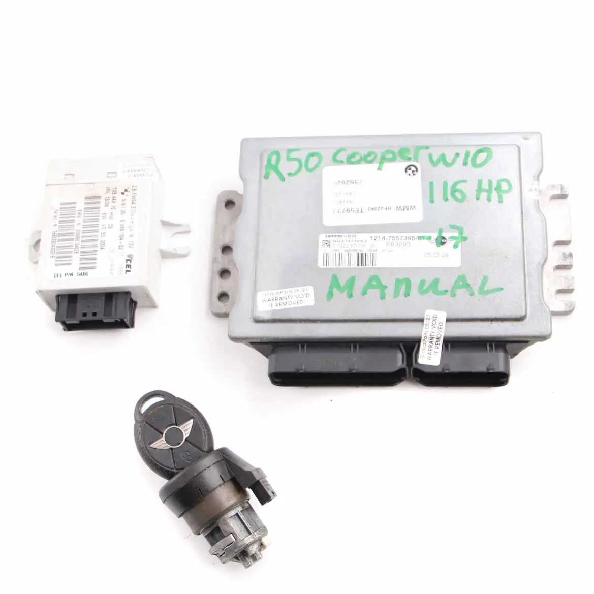 Mini Cooper R50 W10 116HP Engine Control Unit ECU Kit DME 7557395 + EWS + Key