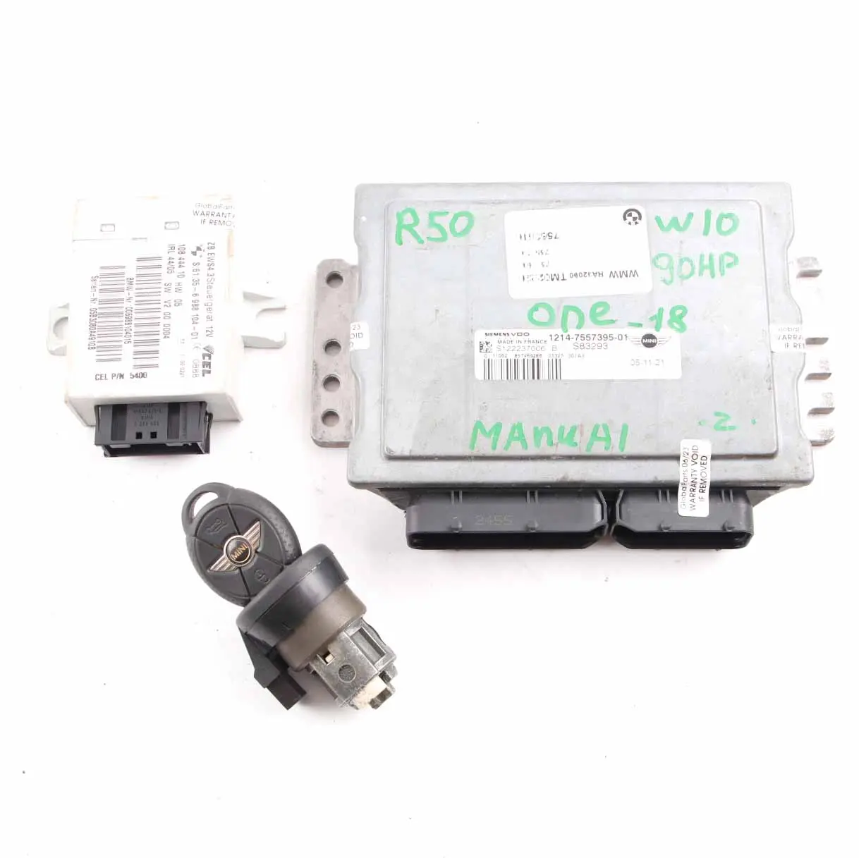 Mini One R50 1.6 W10 90HP Engine Control Unit ECU Kit DME 7557395 + EWS + Key