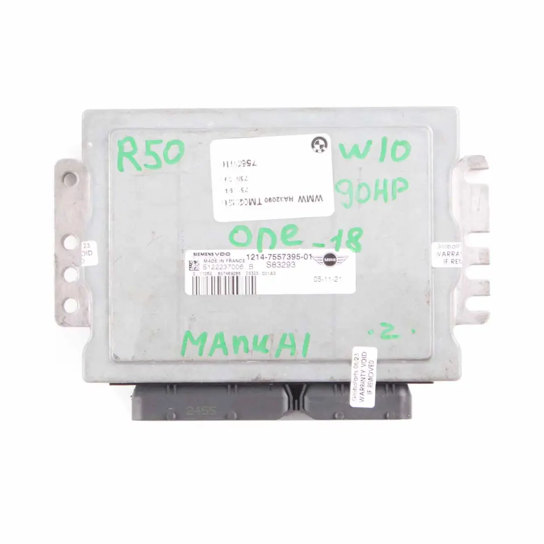 Mini One R50 1.6 W10 90HP Motorsteuergerät ECU Kit DME EWS Schlüssel - SKU 7557395-18 - Teilenummer 7557395