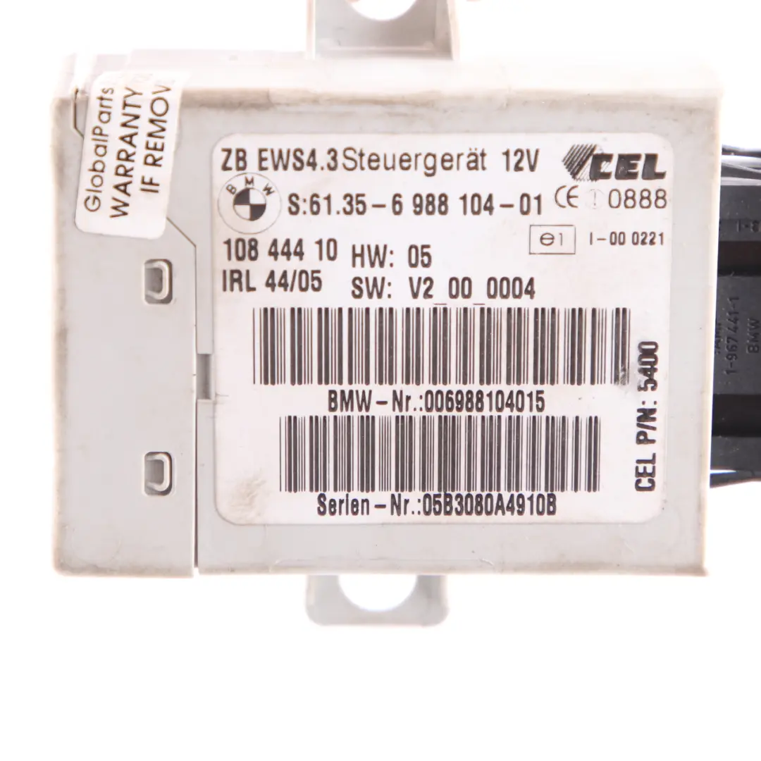 Mini One R50 1.6 W10 90HP Motorsteuergerät ECU Kit DME EWS Schlüssel - SKU 7557395-18 - Teilenummer 7557395