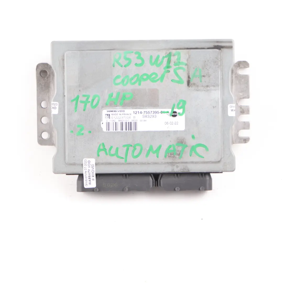 170HP Steuergerät EWS Schlüssel Automatikgetriebe für MINI Cooper S R53 W11 mit Teilenummer 7557395 MINI Cooper S R53 W11 170HP Steuergerät EWS Schlüssel Automatikgetriebe - SKU 7557395-19 - Teilenummer 7557395