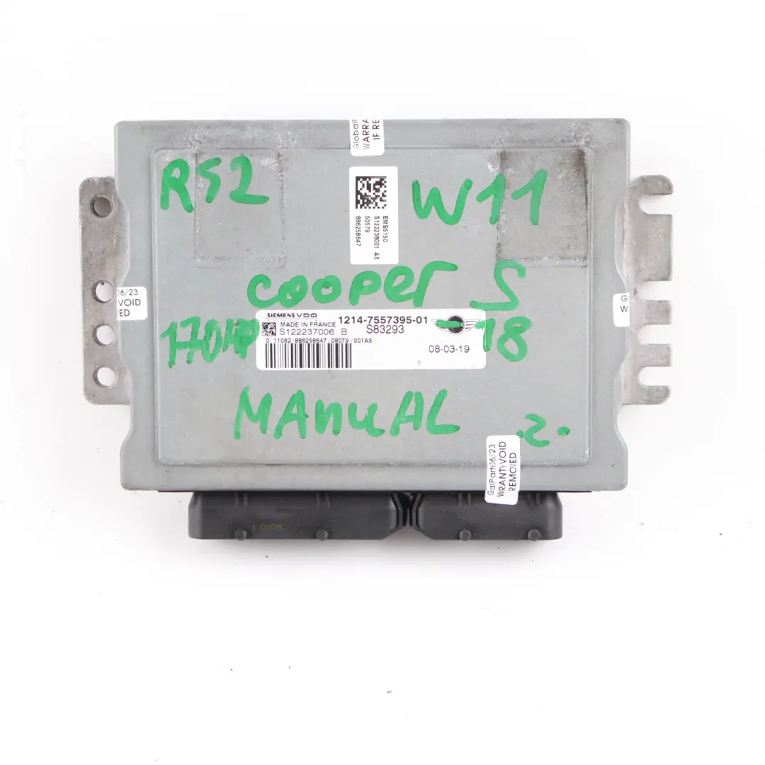 Mini Cooper S R52 R53 W11 170HP motore ECU Kit DME EWS chiave manuale - SKU 7557395-1 - Numero di parte 7557395