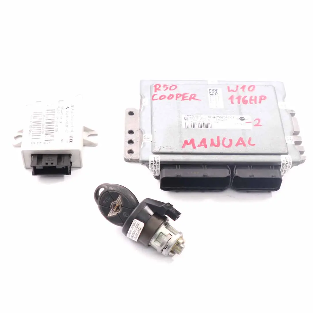 Mini Cooper R50 1.6 W10 116HP Motor Kit ECU DME EWS Llaves 7557395 Manual