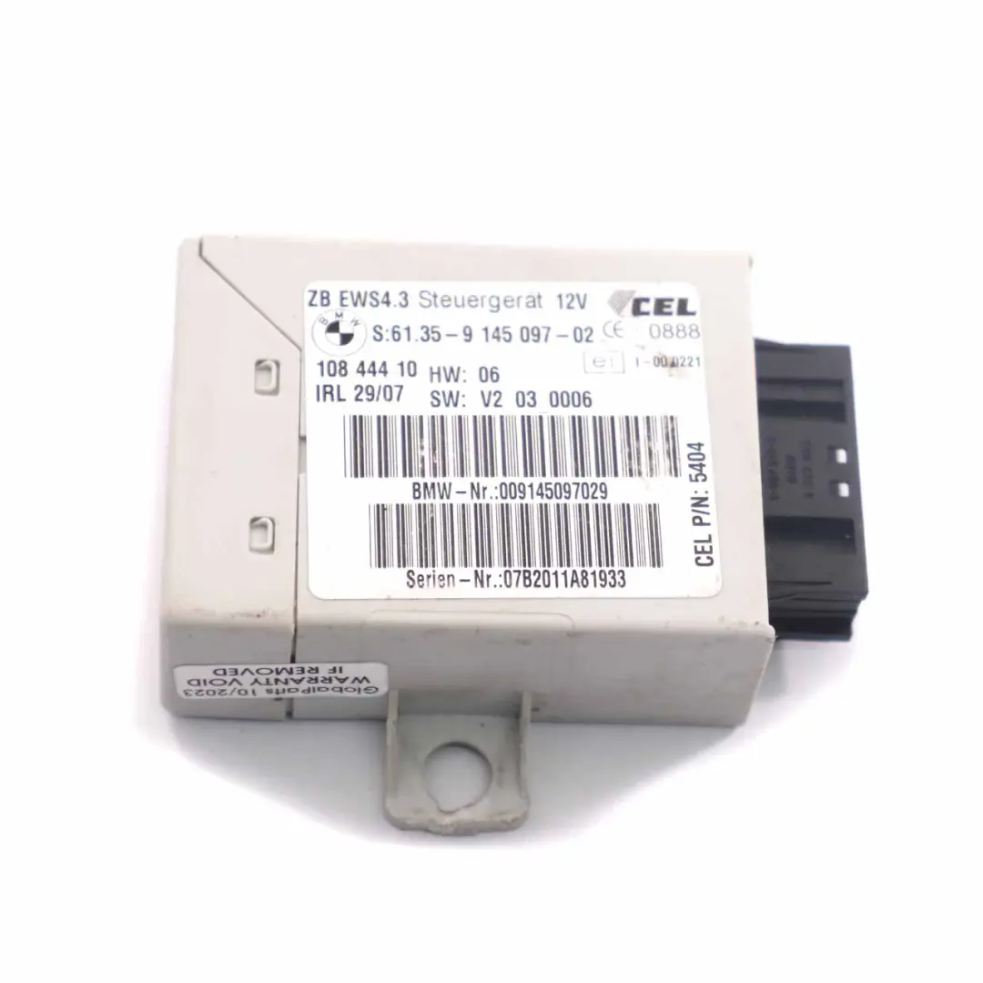 Mini Cooper R50 1.6 W10 116HP Engine ECU Kit DME + EWS + Key 7557395 Manual - SKU 7557395-2 - Part number 9127086