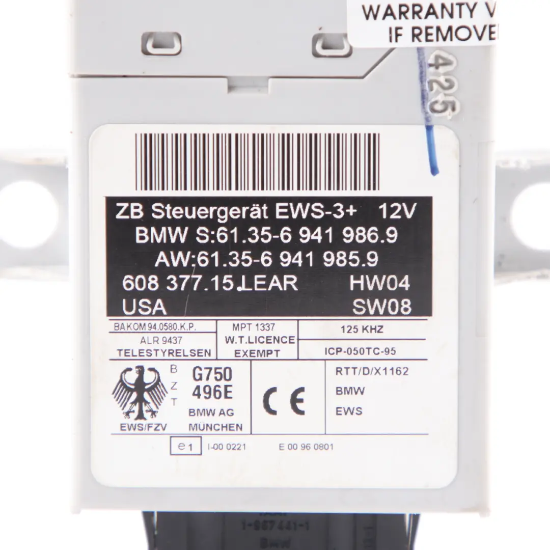 Mini Cooper R50 1.6 W10 116HP Kit ECU moteur DME EWS 2 Clés Manuel - SKU 7557395-3 - Numéro de pièce 7557395