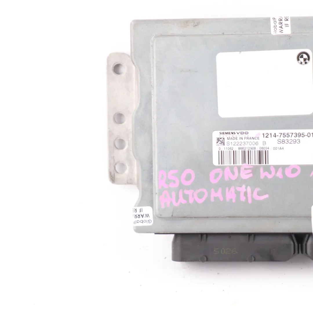 90HP Engine Control Unit ECU Module Automatic Mini One R50 R52 W10 1.6 - SKU 7557395-4 - Part number 7557395