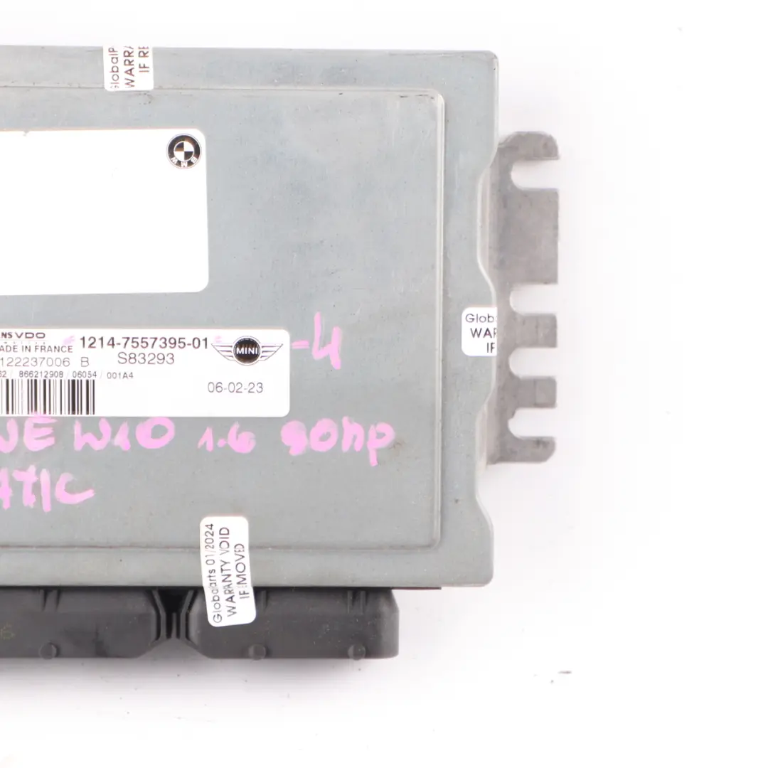90HP Motore Unità controllo Modulo ECU Automatico per Mini R50 R52 W10 1.6 con numero di parte 7557395 Mini R50 R52 W10 1.6 90HP Motore Unità controllo Modulo ECU Automatico - SKU 7557395-4 - Numero di parte 7557395