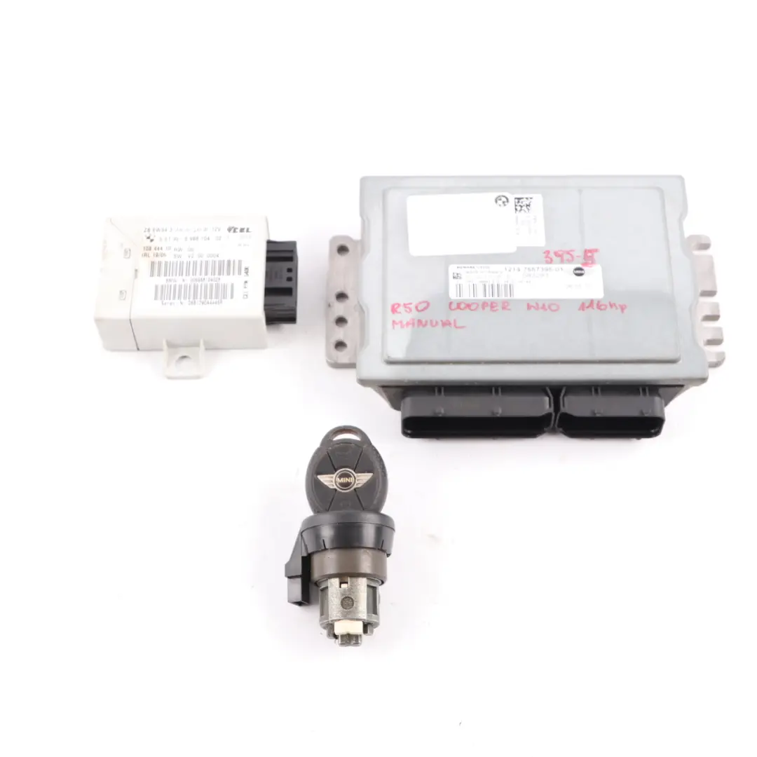 Mini Cooper R50 R52 W10 116HP Engine ECU Kit DME + EWS + Key Manual - SKU 7557395-5 - Part number 7557395