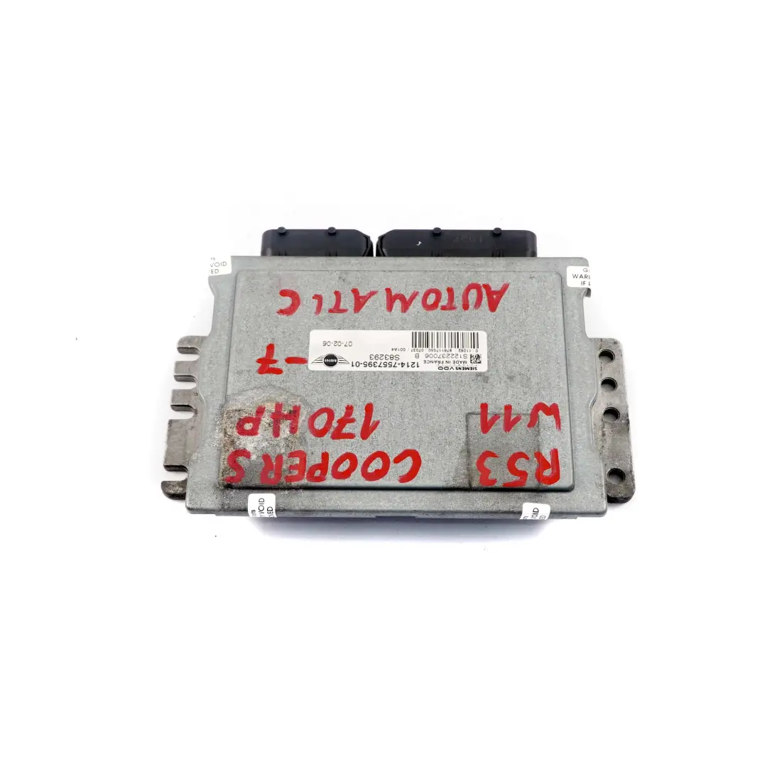 170HP Unità Di Controllo Motore Automatico per MINI Cooper S R52 R53 W11 con numero di parte 7557395 MINI Cooper S R52 R53 W11 170HP Unità Di Controllo Motore Automatico - SKU 7557395-7 - Numero di parte 7557395