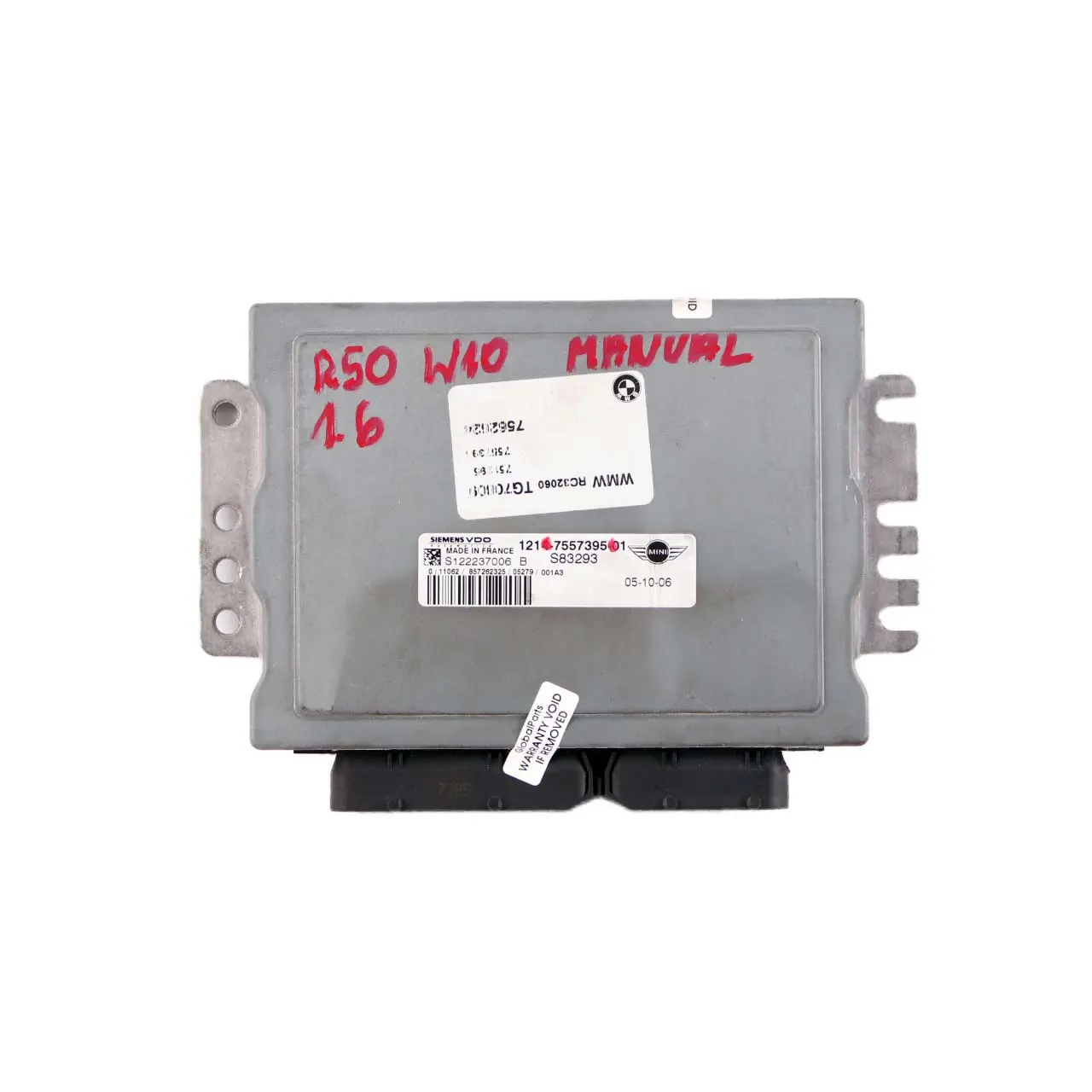 Mini R50 R52 W10 1.6 Gasolina Unidad Control Motor ECU DME 7557395