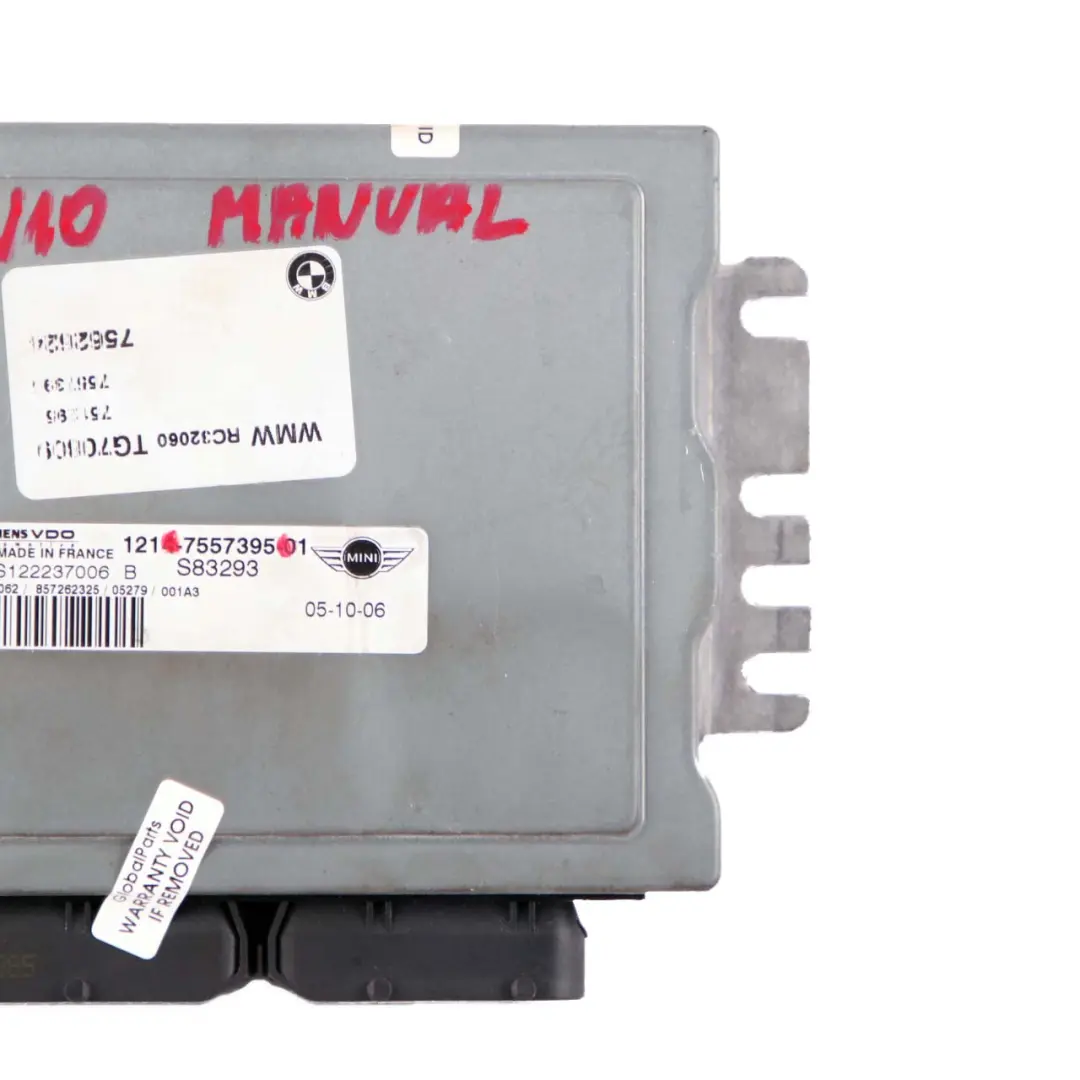 Mini R50 R52 W10 1.6 Gasolina Unidad Control Motor ECU DME - SKU 7557395 - Número de pieza 7557395