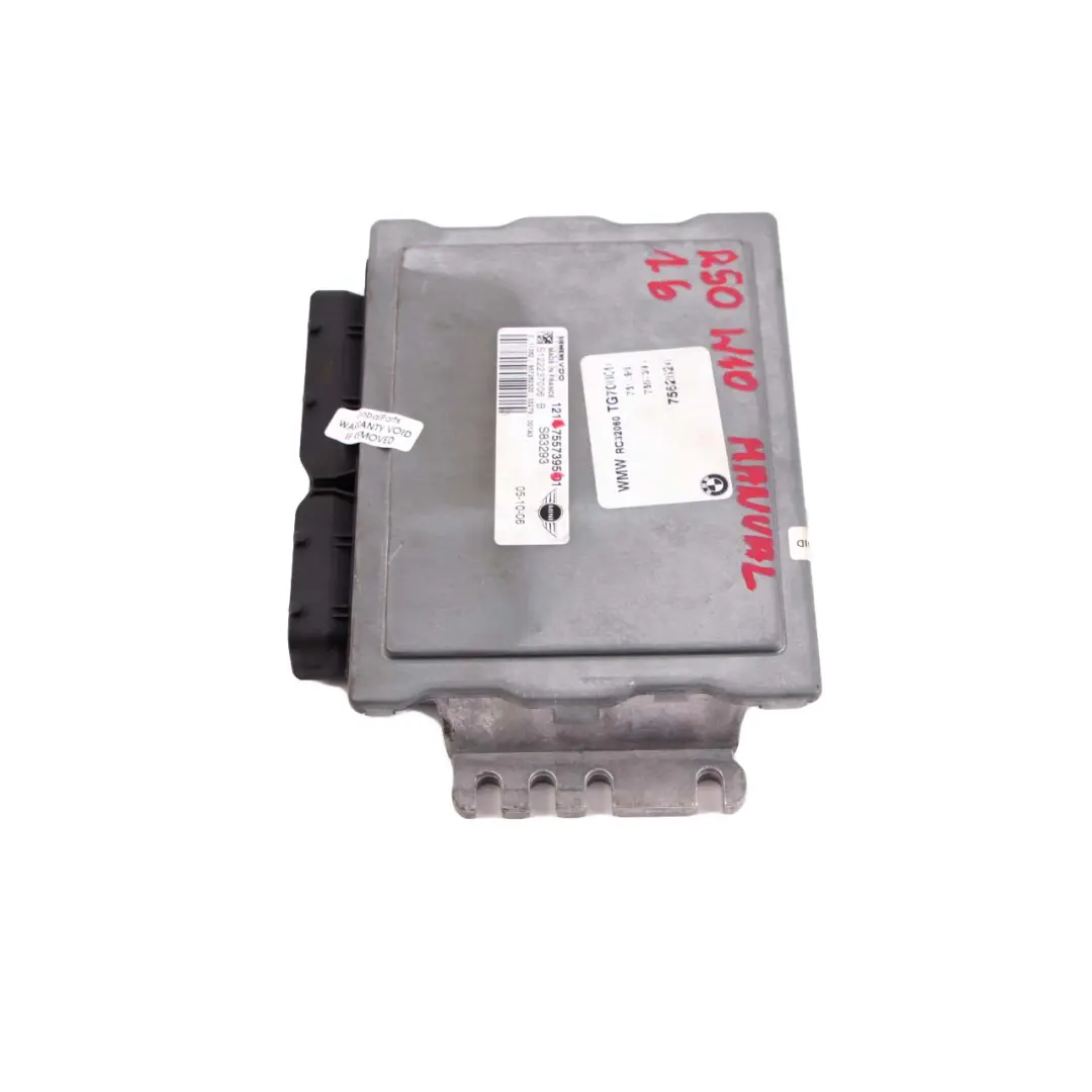 Control Unit ECU DME Manual Mini Cooper R50 R52 W10 1.6 Petrol Engine - SKU 7557395 - Part number 7557395