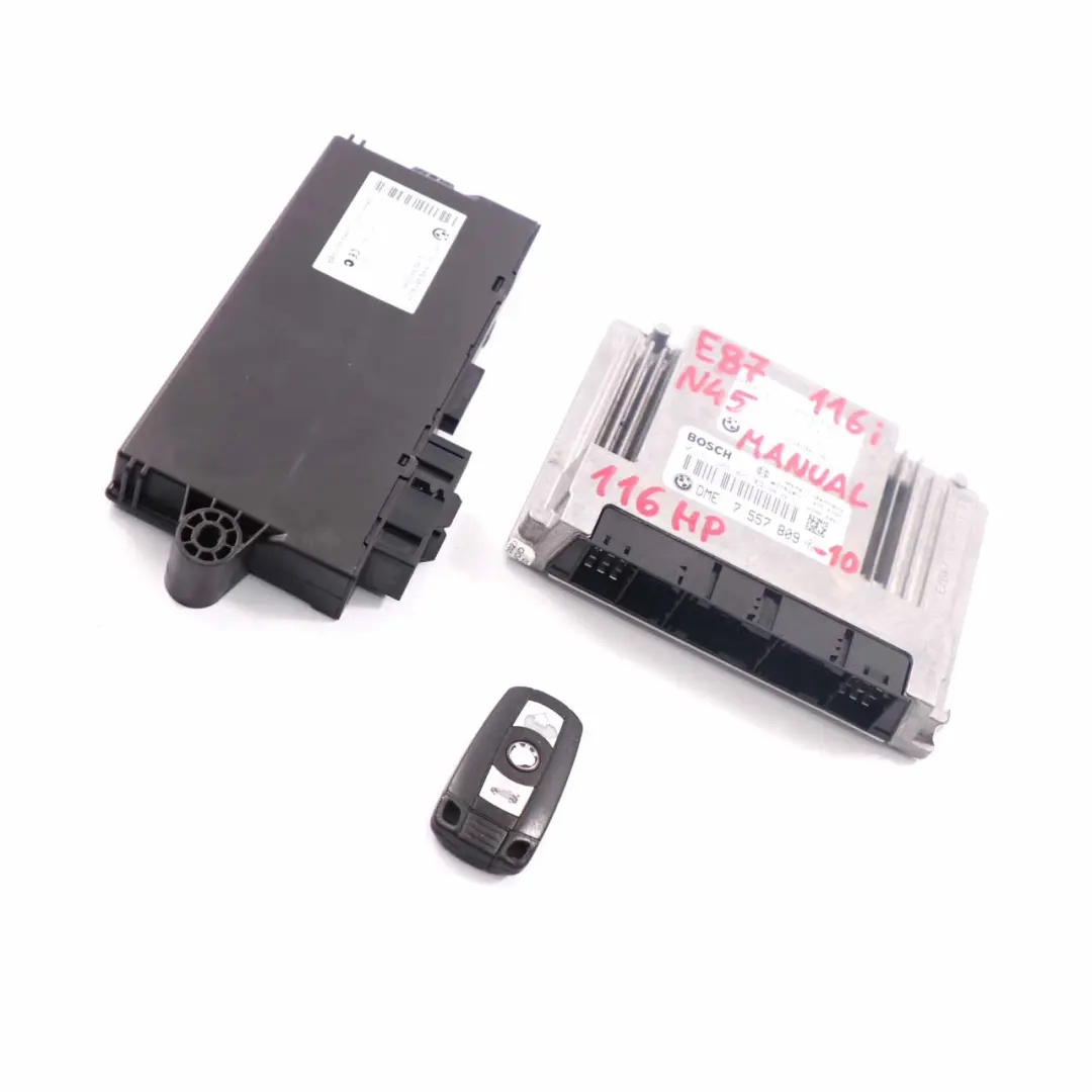 BMW E87 E90 N45 116i 316i Kit ECU Essence DME CAS 3 Manuel Clé - SKU 7557809-10 - Numéro de pièce 7557809