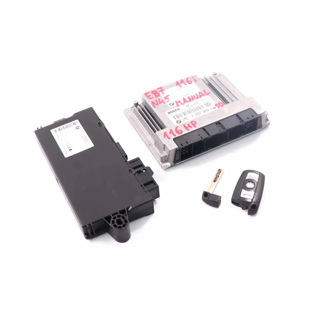 BMW E87 E90 N45 116i 316i Kit ECU Essence DME CAS 3 Manuel Clé - SKU 7557809-10 - Numéro de pièce 7557809