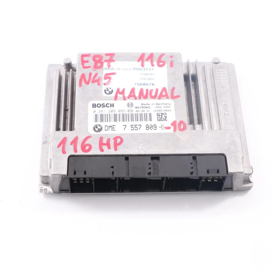 BMW E87 E90 N45 116i 316i Kit ECU Essence DME CAS 3 Manuel Clé - SKU 7557809-10 - Numéro de pièce 7557809