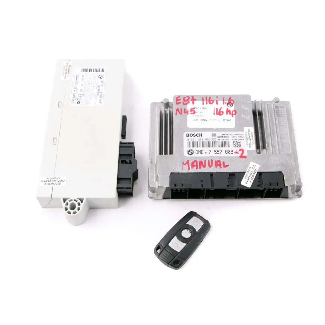 Gasolina N45 ECU Kit DME CAS2 Clave Manual para BMW E87 E90 116i 316i Motor con número de pieza 7557809 BMW E87 E90 116i 316i Motor Gasolina N45 ECU Kit DME CAS2 Clave Manual - SKU 7557809-2 - Número de pieza 7557809