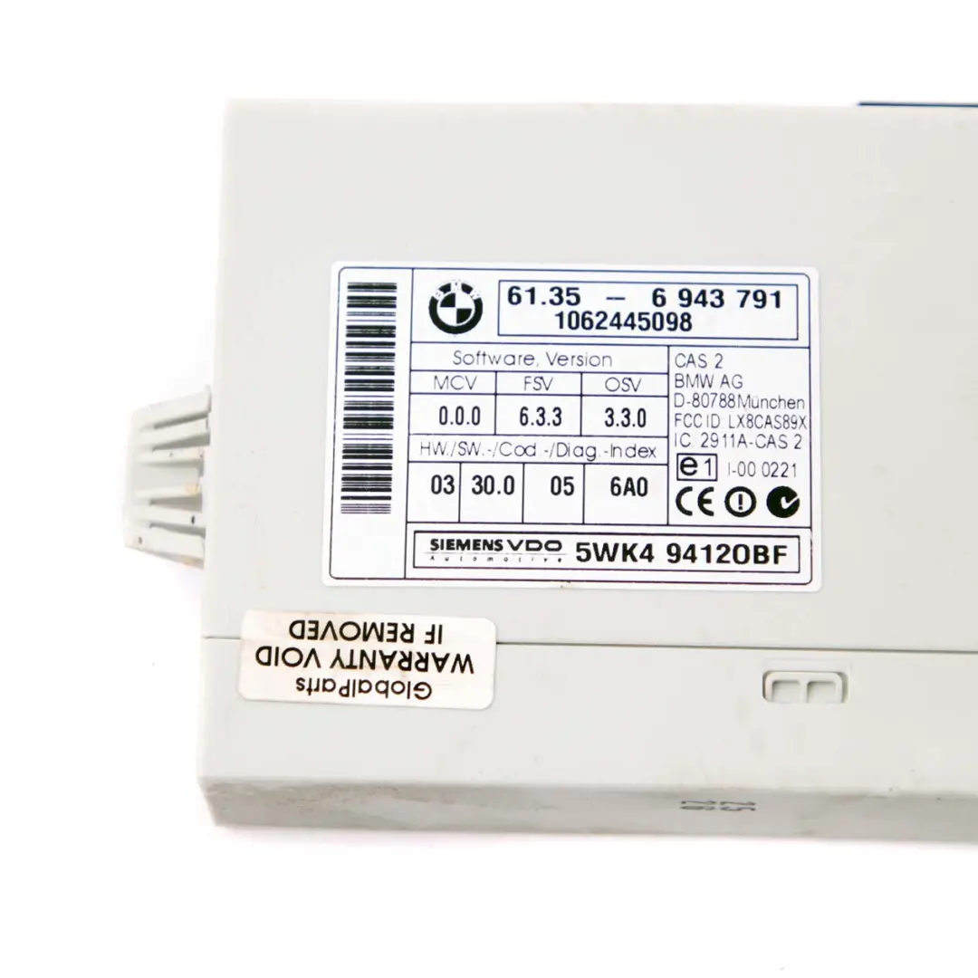 BMW E87 E90 116i 316i Petrol Engine N45 ECU Kit DME + CAS2 + Key Manual - SKU 7557809-2 - Part number 7557809