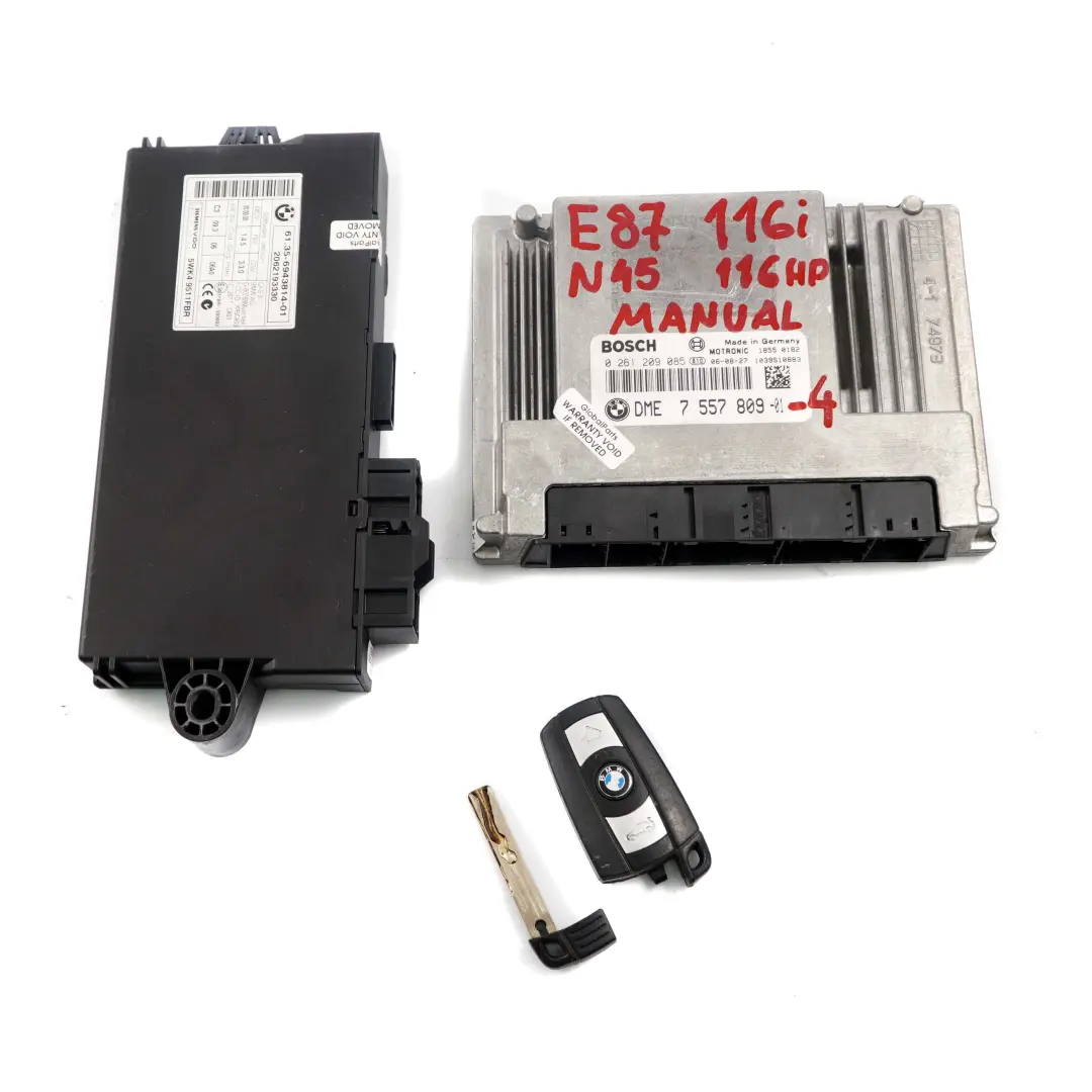 N45 116i 316i Gasolina ECU Kit DME CAS Llave Manual para BMW E87 E90 con número de pieza 7557809 BMW E87 E90 N45 116i 316i Gasolina ECU Kit DME CAS Llave Manual - SKU 7557809-4 - Número de pieza 7557809