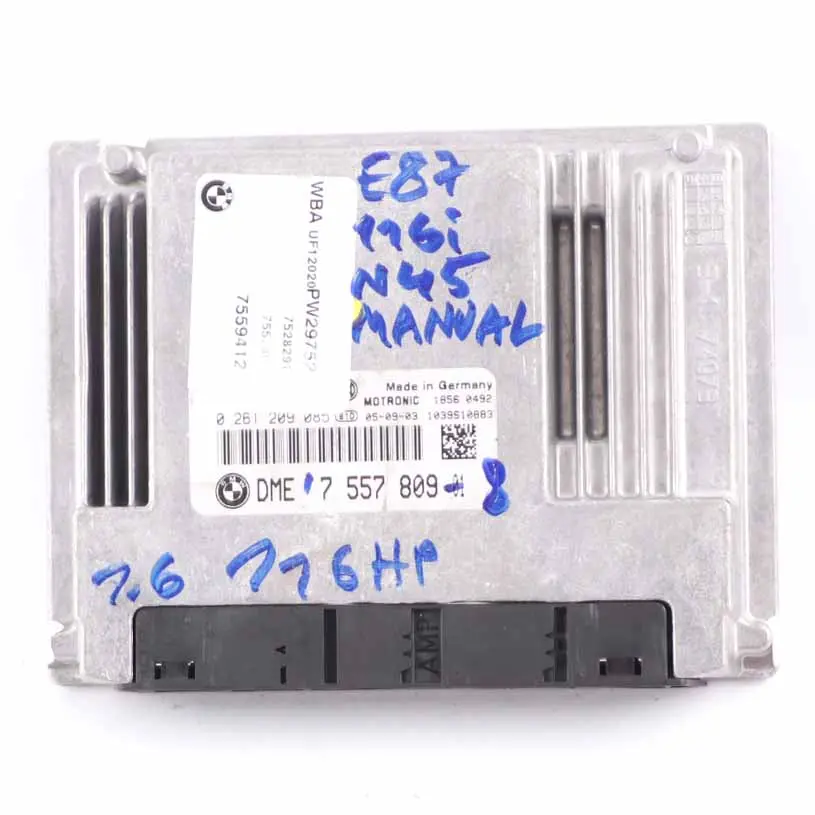 BMW E87 E90 N45 116i 316i 116HP Petrol ECU Kit DME + CAS 2 + Key Manual - SKU 7557809-5 - Part number 7557809