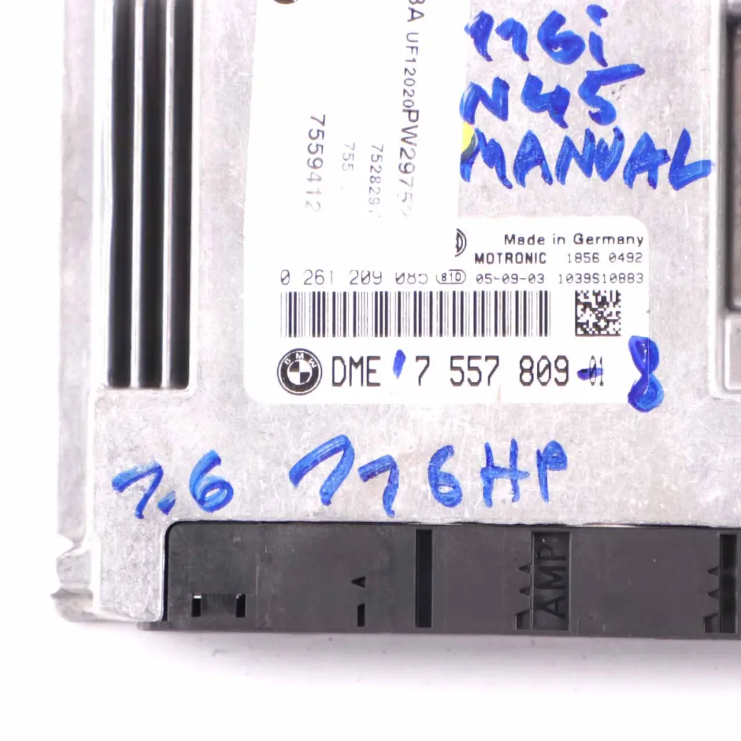 BMW E87 E90 N45 116i 316i Gasolina ECU Kit DME CAS Llave Manual - SKU 7557809-5 - Número de pieza 7557809