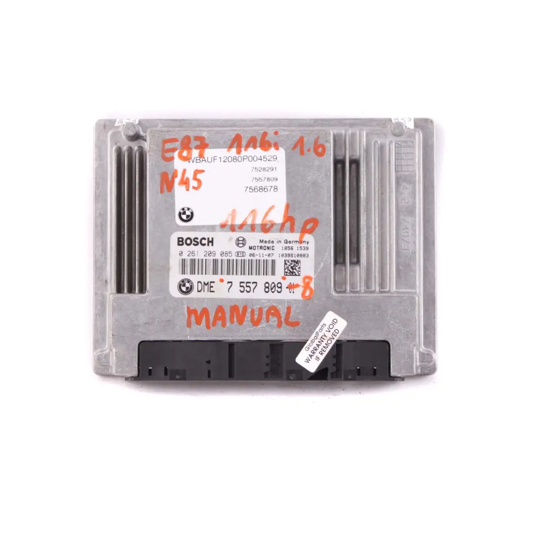 N45 116i 316i Petrol ECU Kit DME + CAS 3 + Key Manual to BMW 1 3 E87 E90 with Part number 7557809 BMW 1 3 E87 E90 N45 116i 316i Petrol ECU Kit DME + CAS 3 + Key Manual - SKU 7557809-8 - Part number 7557809