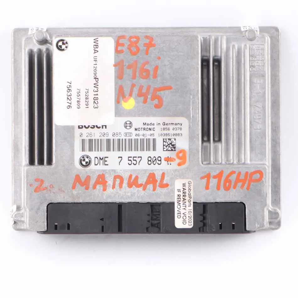 N45 116i 316i 116HP Petrol ECU Kit DME + CAS 3 + Key Manual to BMW E87 E90 with Part number 7557809 BMW E87 E90 N45 116i 316i 116HP Petrol ECU Kit DME + CAS 3 + Key Manual - SKU 7557809-9 - Part number 7557809