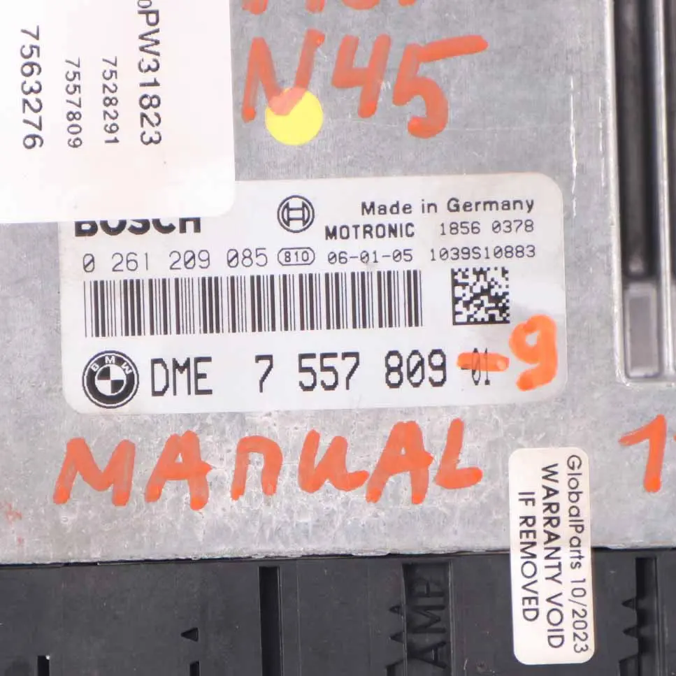 BMW E87 E90 N45 116i 316i 116HP Petrol ECU Kit DME + CAS 3 + Key Manual - SKU 7557809-9 - Part number 7557809