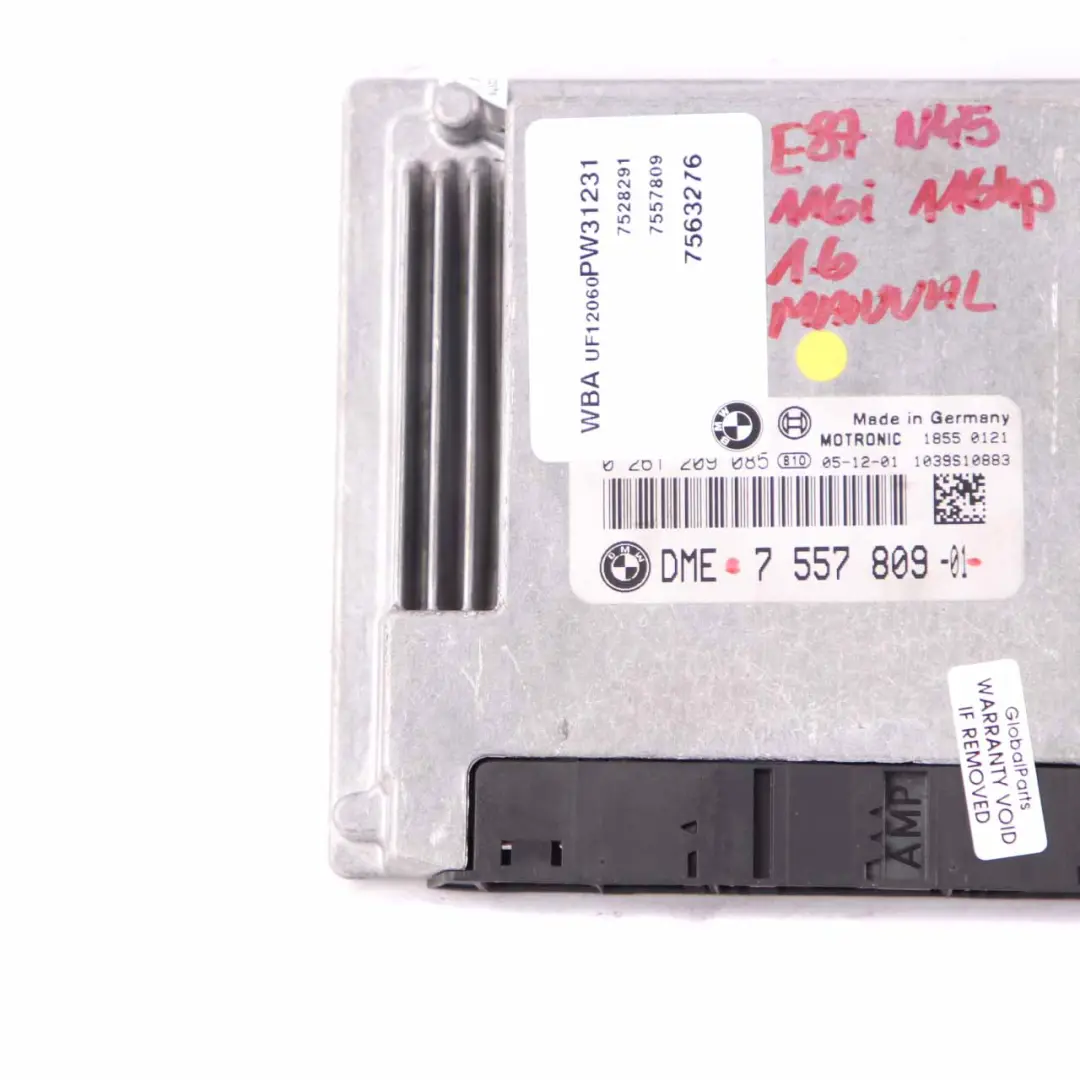 BMW E87 E90 N45 116i 316i 1.6 Petrol Engine ECU DME Manual Transmission - SKU 7557809 - Part number 7557809