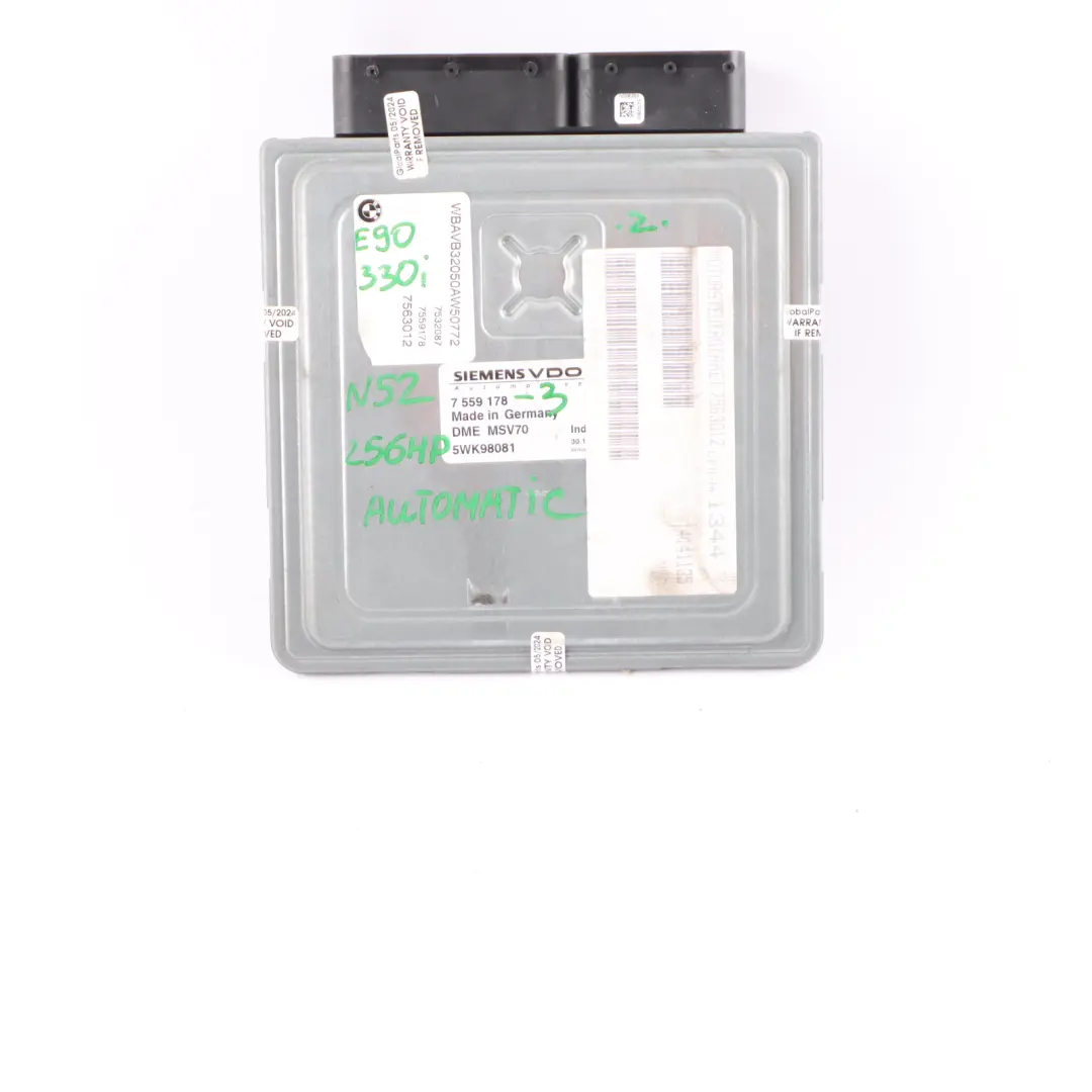 BMW E60 E61 530i E90 E91 330i N52 258HP Engine ECU Kit DME CAS2 2 Keys - SKU 7559178-3 - Part number 7559178