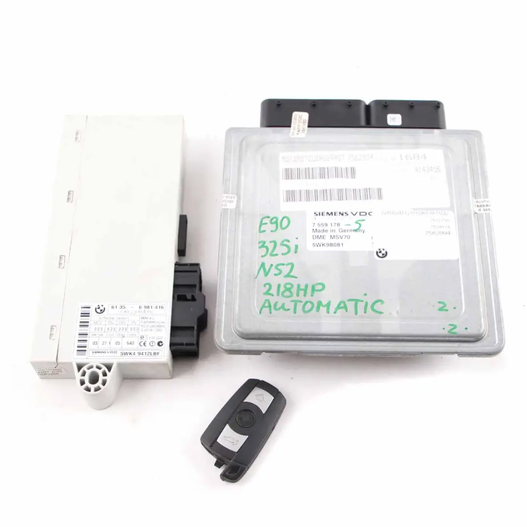 BMW E60 525i E90 E91 325i N52 Motore ECU Kit DME CAS2 Chiave Automatica - SKU 7559178-5 - Numero di parte 7559178