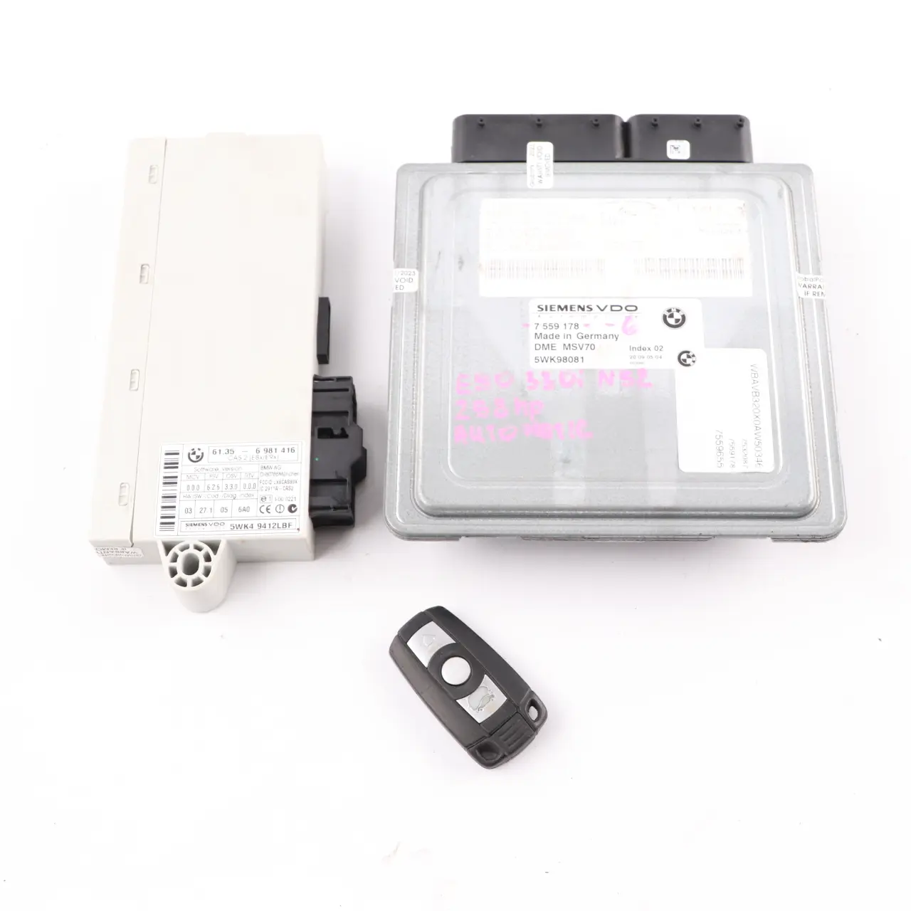 BMW E60 E90 E91 330i 530i N52 Motor ECU Kit DME 7559178 CAS2 Llave Automatico