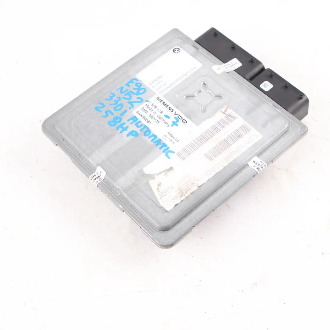 N52 Engine Control Module ECU DME Automatic to BMW E60 530i E90 E91 330i with Part number 7559178 BMW E60 530i E90 E91 330i N52 Engine Control Module ECU DME Automatic - SKU 7559178-7 - Part number 7559178