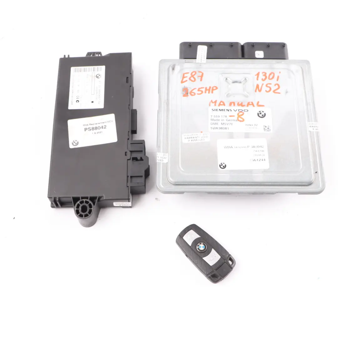 265HP Engine N52 Engine ECU Kit DME CAS2 + Key Manual to BMW E87 130i with Part number 7559178 BMW E87 130i 265HP Engine N52 Engine ECU Kit DME CAS2 + Key Manual - SKU 7559178-8 - Part number 7559178