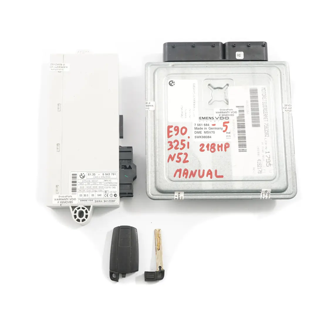 N52 218PS Motor ECU Kit DME CAS2 Schlüssel für BMW E60 E90 325i 525i mit Teilenummer 7561684 BMW E60 E90 325i 525i N52 218PS Motor ECU Kit DME CAS2 Schlüssel - SKU 7561684-5 - Teilenummer 7561684