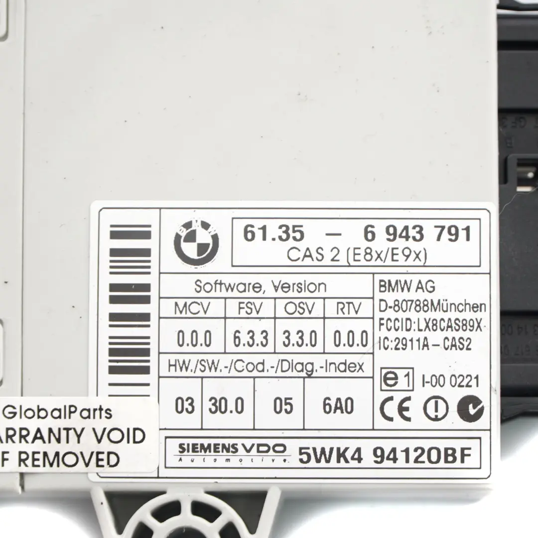 BMW E60 E90 325i 525i N52 218HP Engine ECU Kit DME CAS2 + Key Manual - SKU 7561684-5 - Part number 7561684