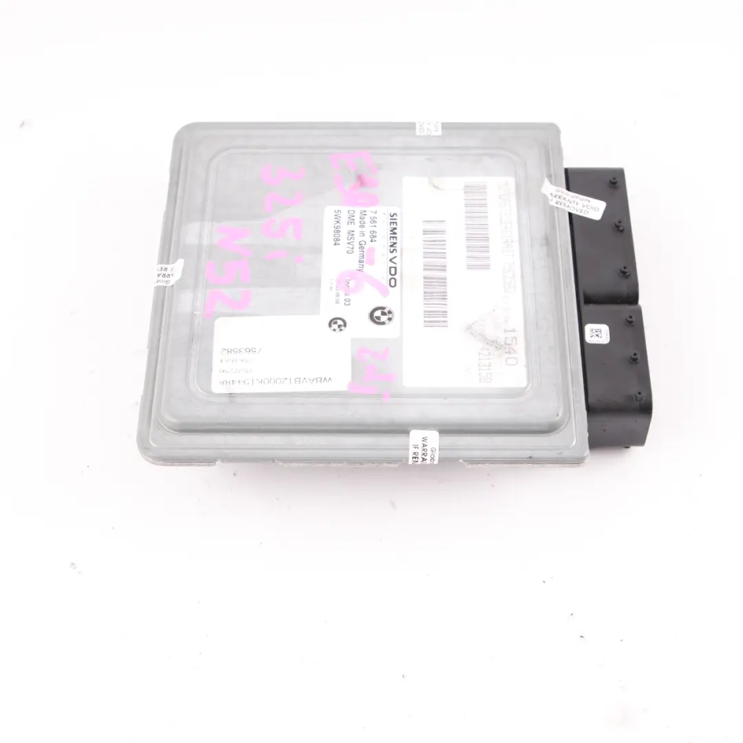 N52 218HP Engine ECU Control Unit DME Manual to BMW E60 E90 325i 525i with Part number 7561684 BMW E60 E90 325i 525i N52 218HP Engine ECU Control Unit DME Manual - SKU 7561684-6 - Part number 7561684