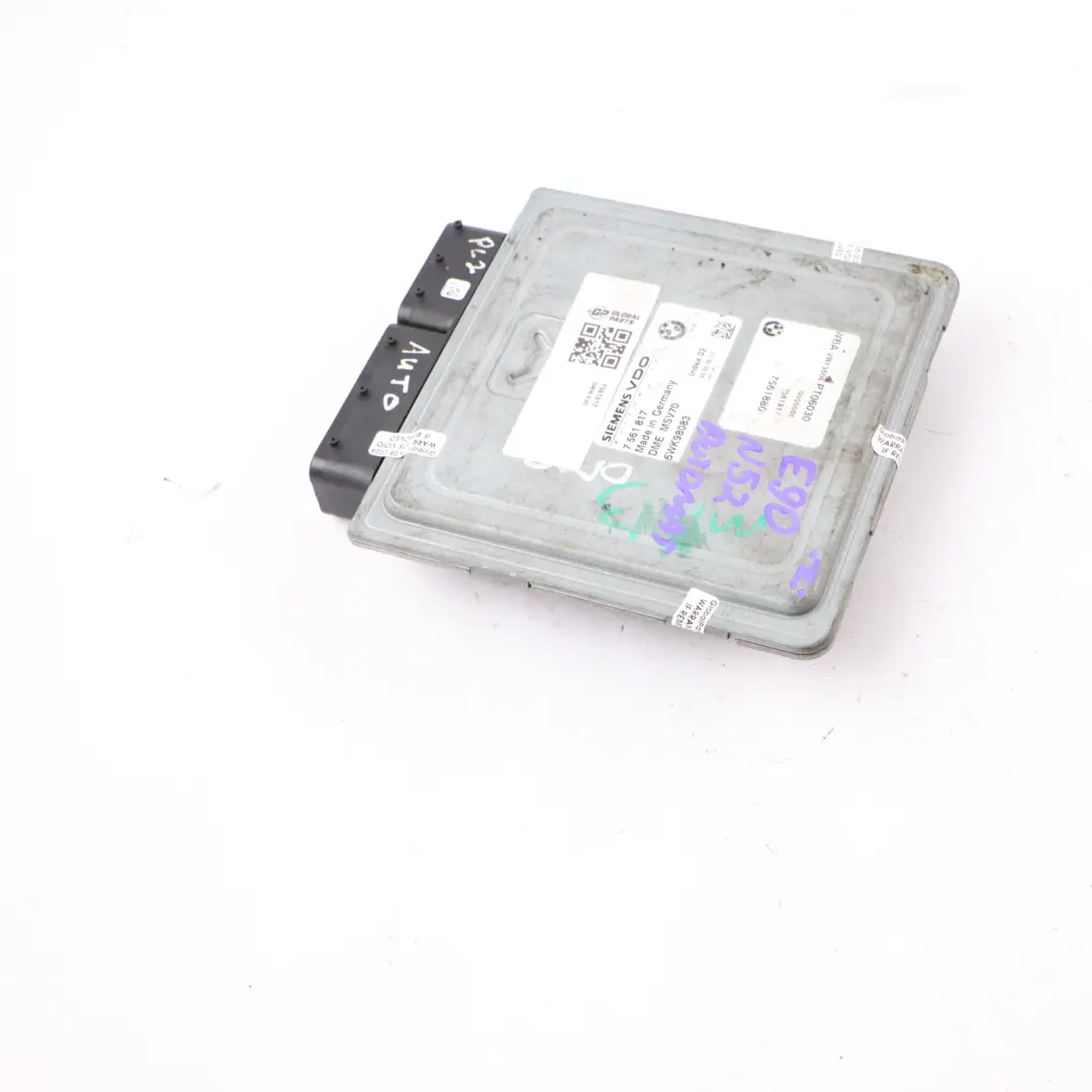 N52 Engine ECU Control Unit DME Automatic to BMW E60 E61 525i E90 E91 325i with Part number 7561817 BMW E60 E61 525i E90 E91 325i N52 Engine ECU Control Unit DME Automatic - SKU 7561817 - Part number 7561817